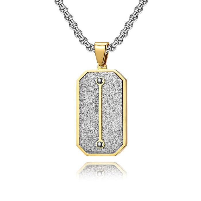 Creative Hexagonal Emery Stainless Steel Pendant Necklace