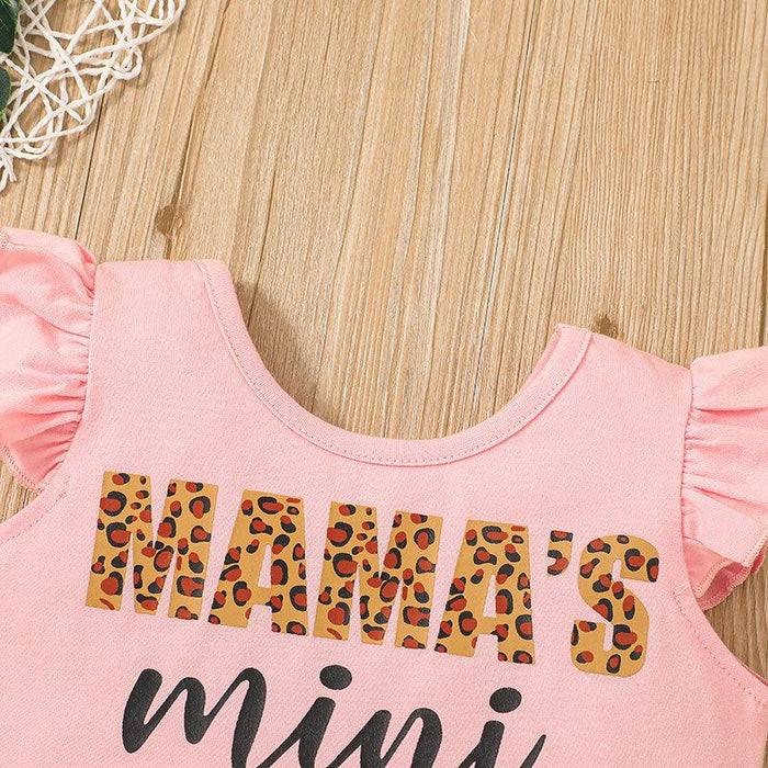 Little Girl Leopard Top Flared Pants Set