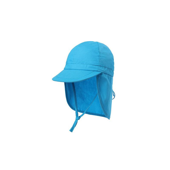 Blue Ruffled Outdoor Sunscreen Thin Children's Shawl Hat