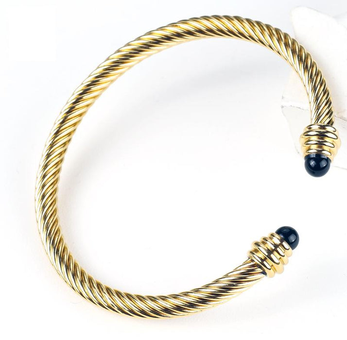 Titanium Steel Cable Bracelet Elastic Twist C Shape Bracelet Bangle
