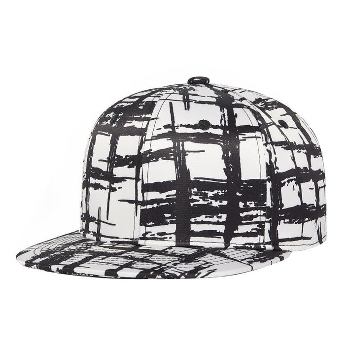 New Black and White Lattice HD Printed Baseball Cap