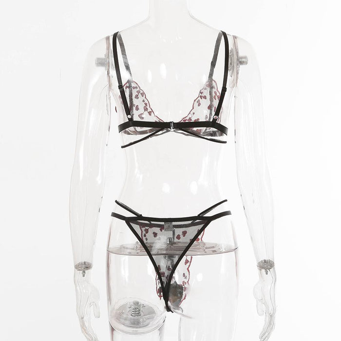 Sexy Embroidery Heart Lingerie Fashion Underwear Set