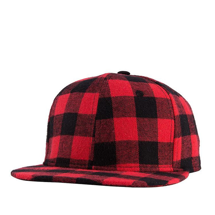 New Fashion Cotton Black Red Plaid Baseball Cap