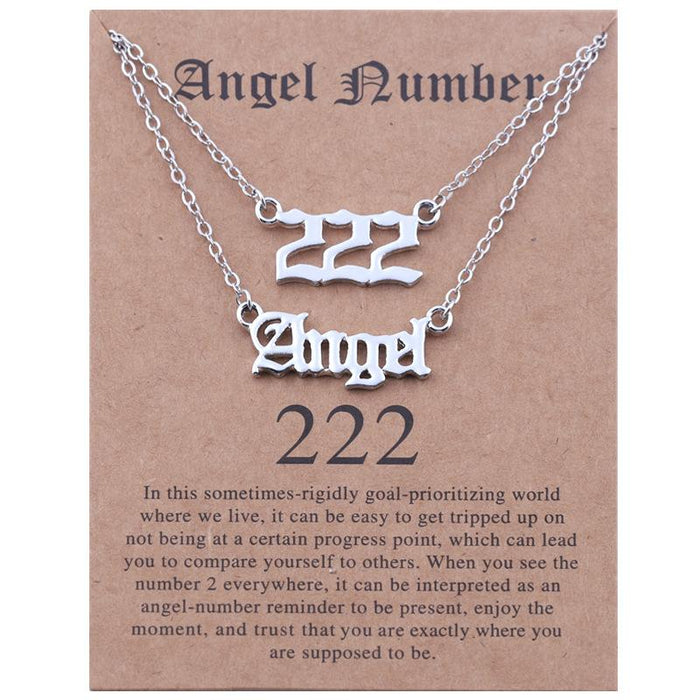 New Angel Lucky Number Necklace Set With Card