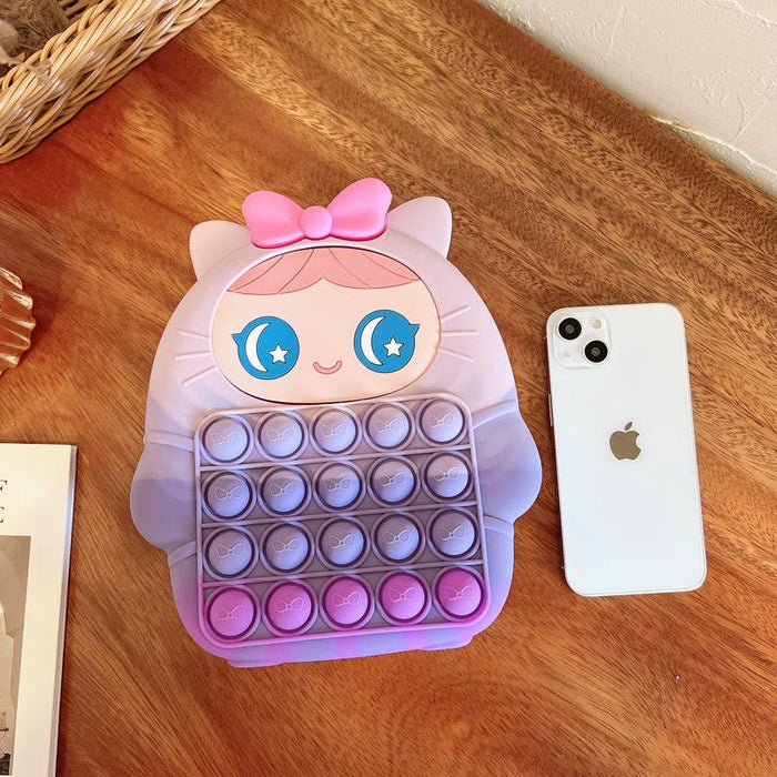 Backpack children's school bag shoulder silicone toys