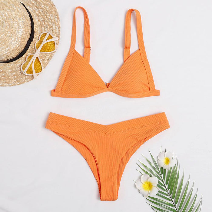 New Sexy Solid Color Double-sided Split Bikini