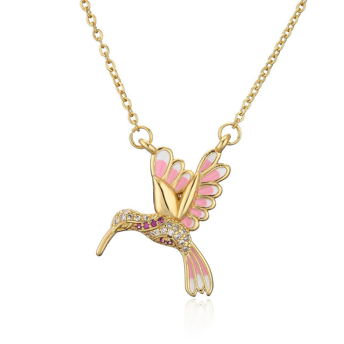 Fashion Drop Oil Personalized Flying Bird Pendant Necklace