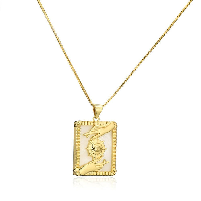 New Personalized Fashion Gold Color Zircon Pendant Necklace