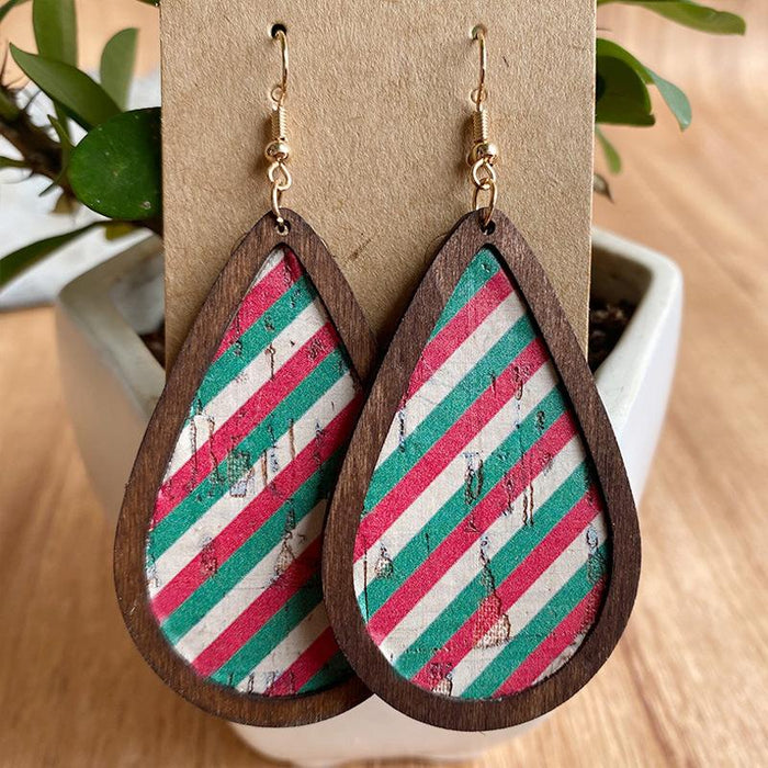 Vintage Exaggerated Bark Wood Frame Women's Earrings