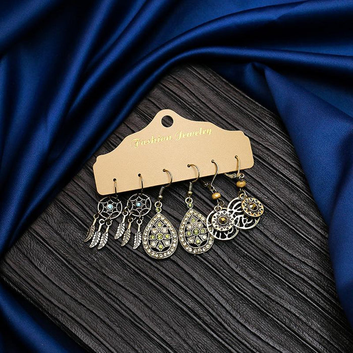 3 pairs/set Earrings Bohemian Style Jewelry X0X36208