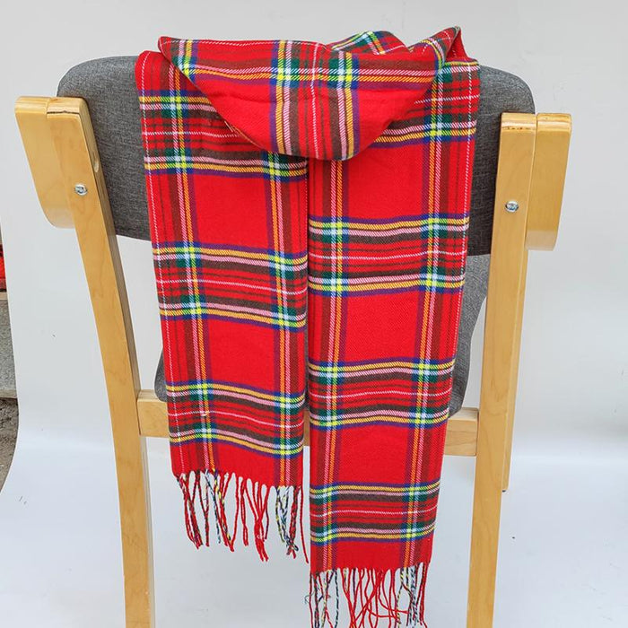 Classic Lattice Soft Scarf Cashmere Plaid Scarves