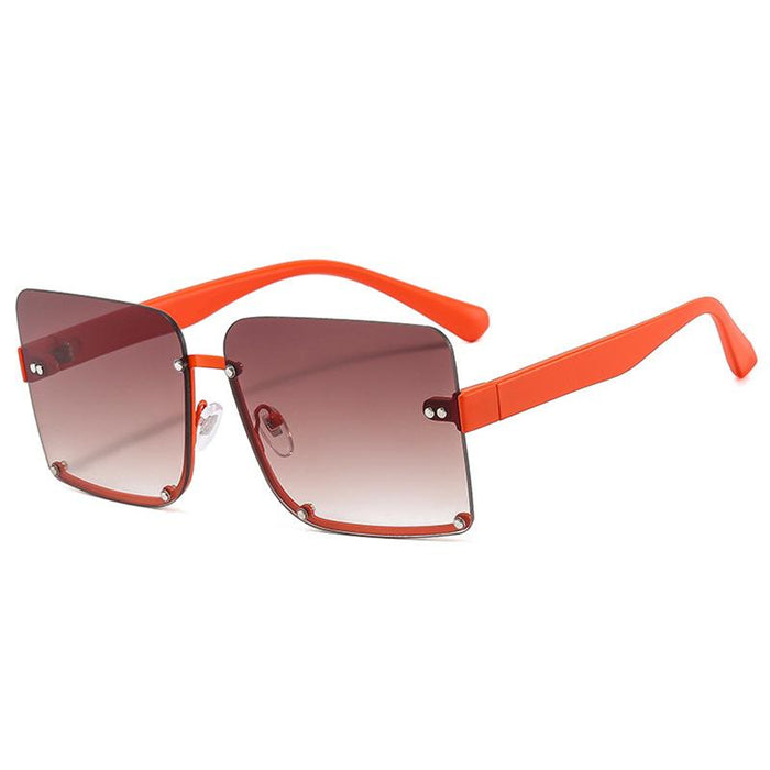 Half frame square Sunglasses Retro