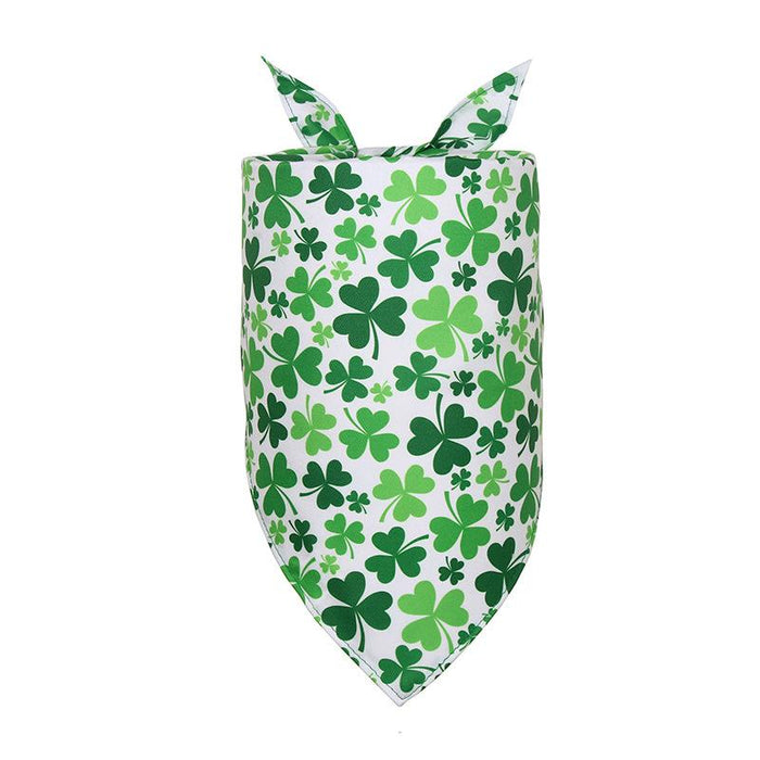 Clover St Patrick's Day Irish day pet cat dog triangle scarf