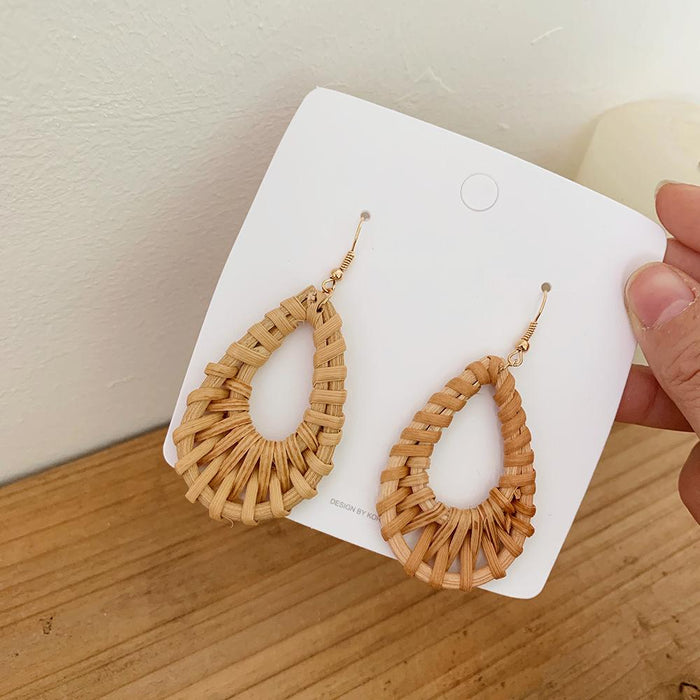 Bohemian Long Handmade Rattan Tassel Earrings