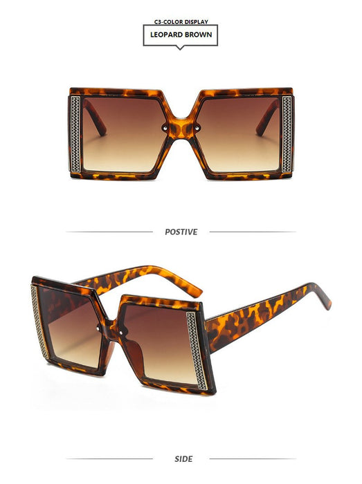 Square large frame light luxury Sunglasses