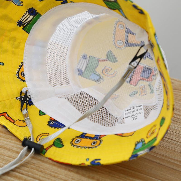 Summer Cartoon Print Children's Outdoor Mesh Hat