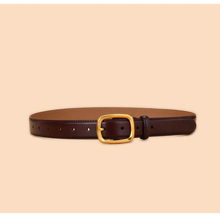 New Women's Japanese Pin Buckle Belt, Casual and Versatile Vintage Leather Belt