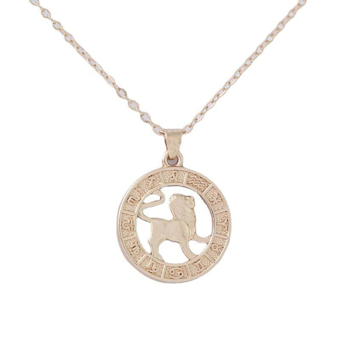 Zodiac 3D Image Pendant Card Clavicle Chain