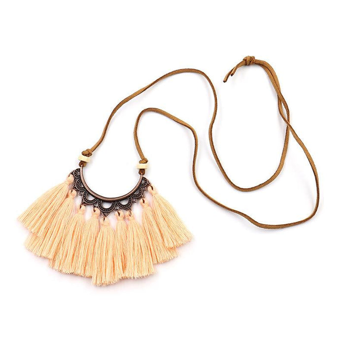 Women's Popular Creative Flower Retro Tassel Necklace