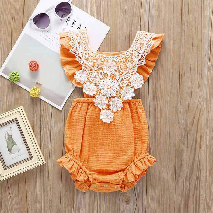 Summer Infant Jumpsuit Back Lace up Romper