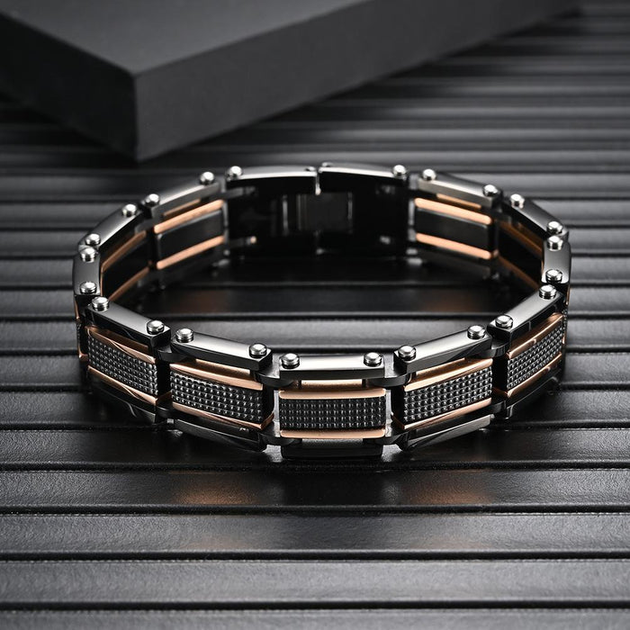 Classic Wide Domineering Titanium Steel Men's Bracelet