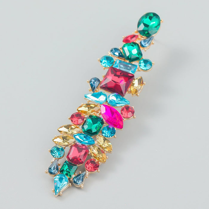 Fashion Exaggerated Rhinestone Long Geometric Earrings