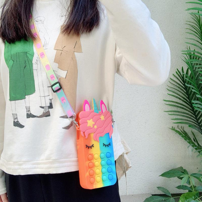 Silicone children's unzipping coin purse press toy