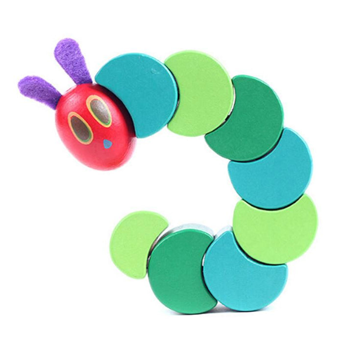 Wooden blocks children's flexible building blocks caterpillar toy