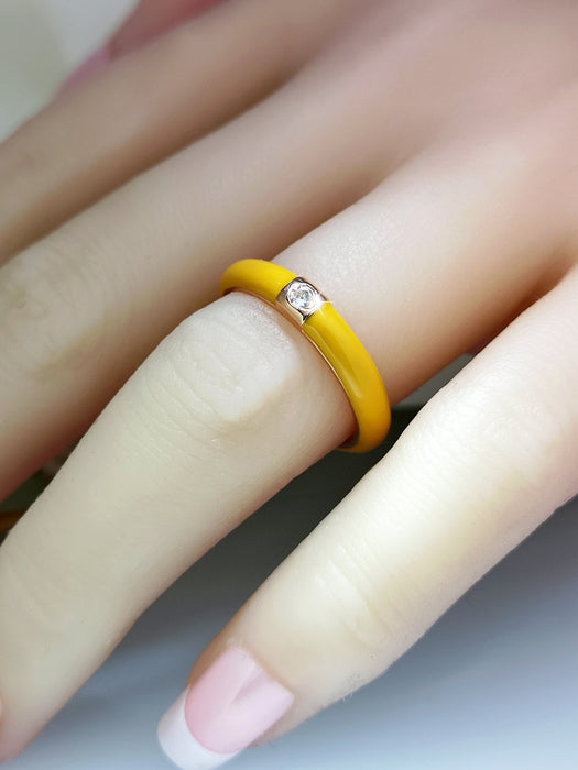 Ins Design Simple Color Oil Dripping Finger Ring
