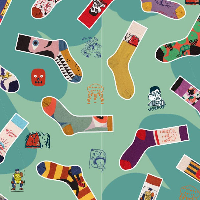 Outdoor Skateboard Sox Winter Creative Abstract Funny Socks