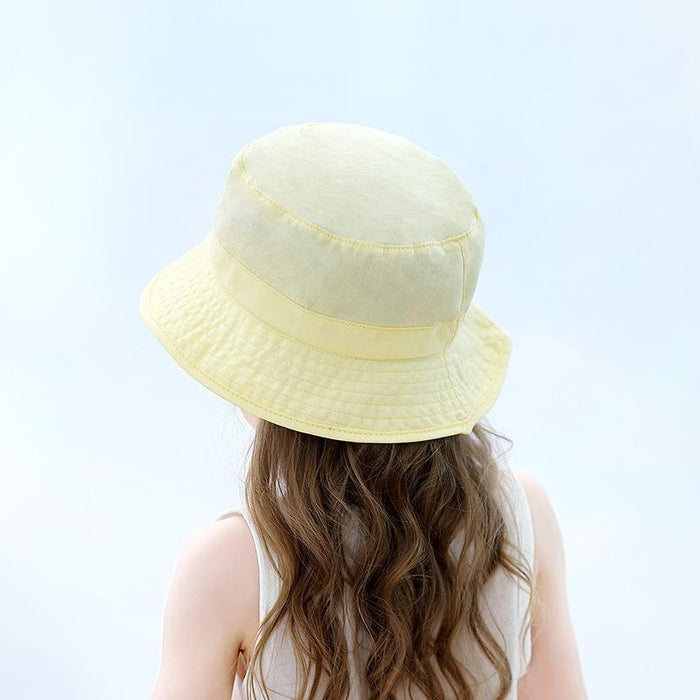 Fashionable Pure Color Sunscreen UV Proof Children's Fisherman Hat
