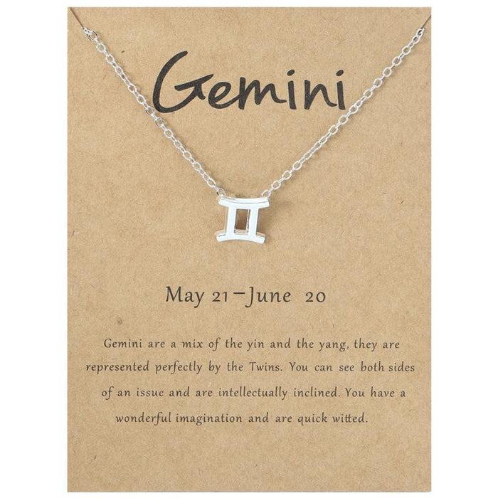 Twelve Constellations Necklace Collarbone Chain Pendant Card Short Necklace