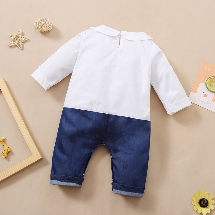 Gentleman fake two piece patchwork khat