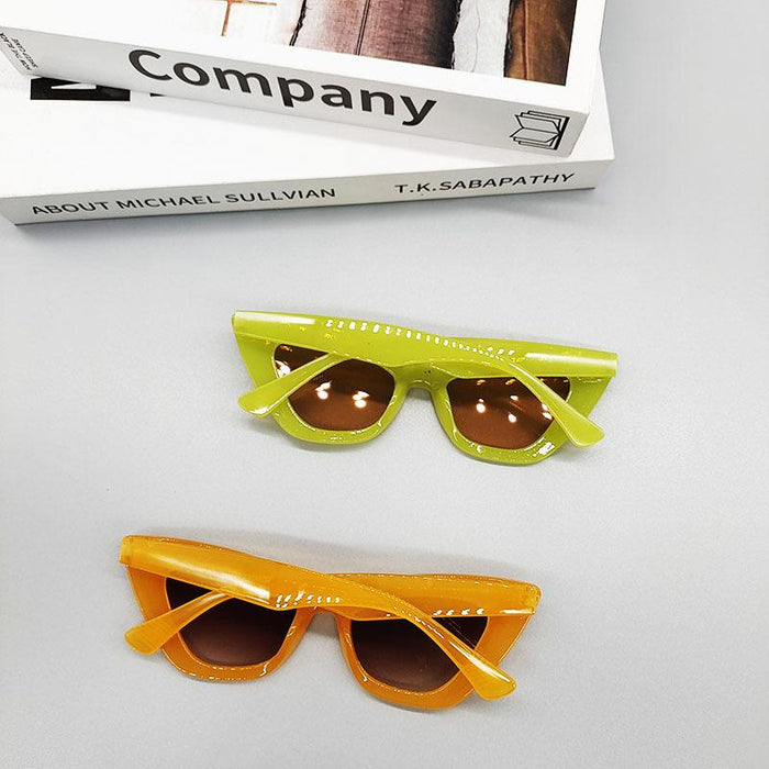 Trendy Retro Cat's Eye Candy Color Sunglasses