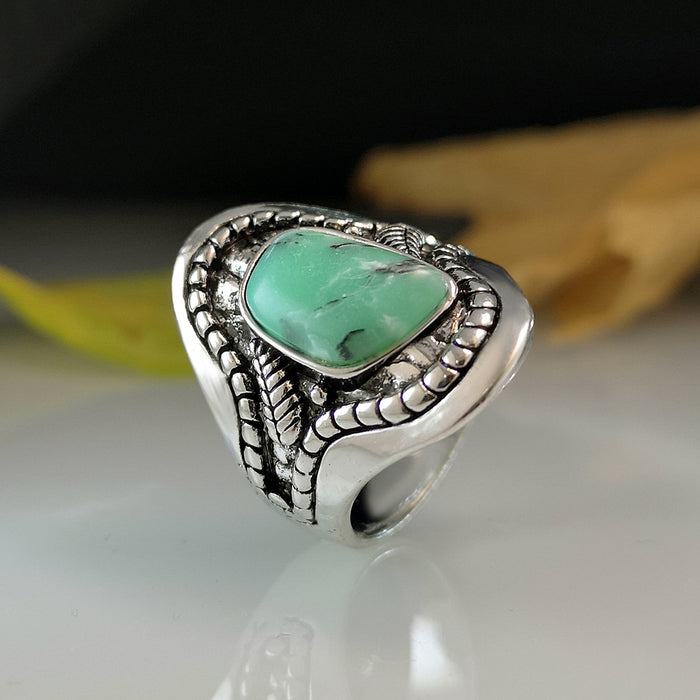 Creative Leaves Marble Turquoise Ring