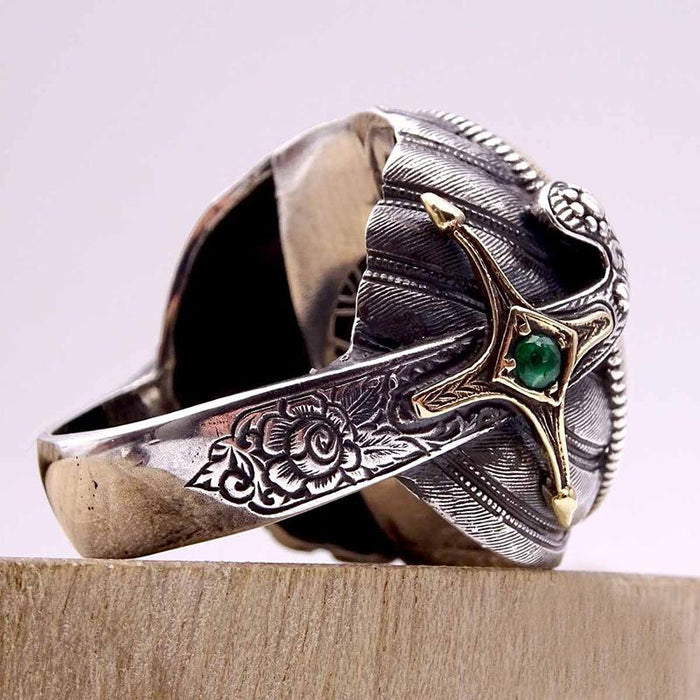 Vintage Two-color Star Moon Men's Ring