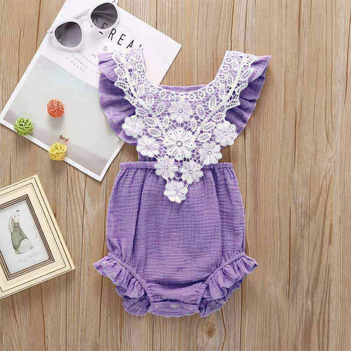 Summer Infant Jumpsuit Back Lace up Romper