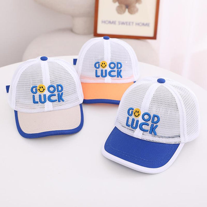 Summer GOOD Smiley Kids Mesh Sunshade Mesh Cap