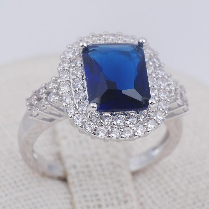 Fashion Jewelry Princess Navy Blue Women's Rings