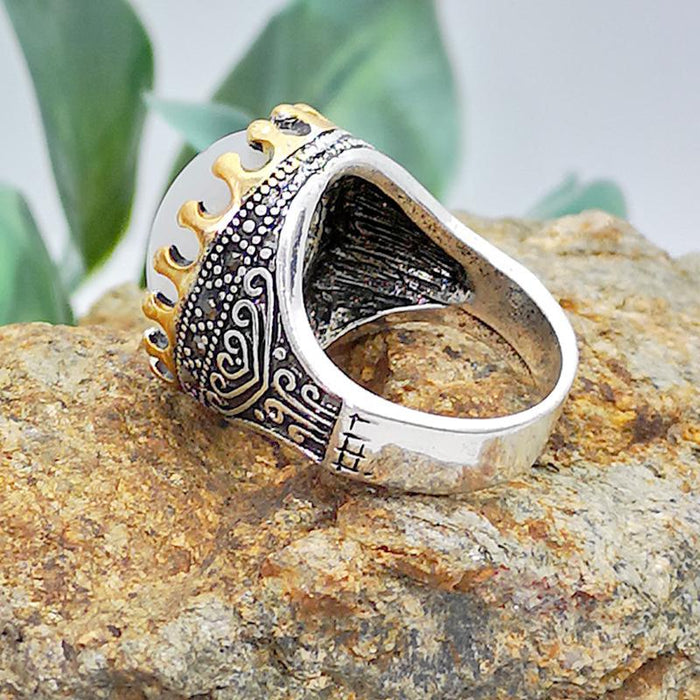 Vintage Personalized Creative Carved Crown Ring