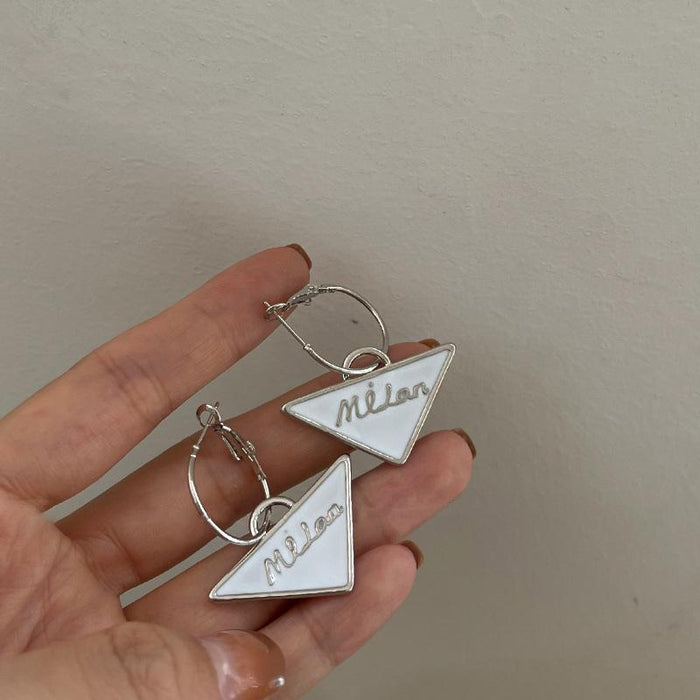 New Triangle Drop Oil Letter Women's Stud Earrings