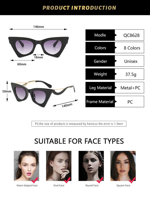 New cat's Eye Sunglasses damp Sunglasses UV protection