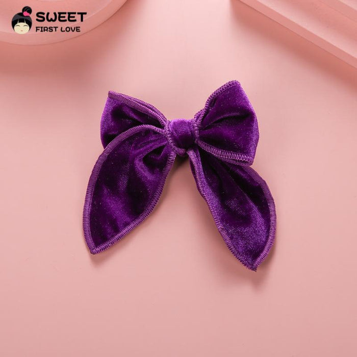 Velvet Bow Dovetail Hairpin Horsetail Clip