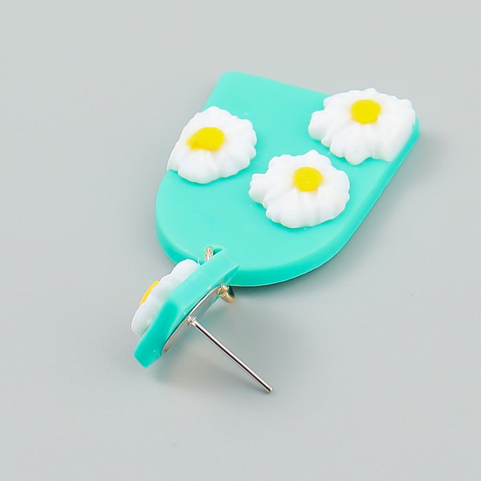 Trendy Simple Geometric Resin Daisy Earrings