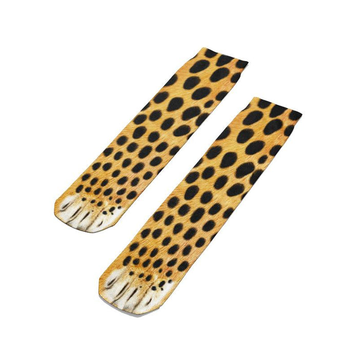 Funny Leopard Tiger Cotton Socks