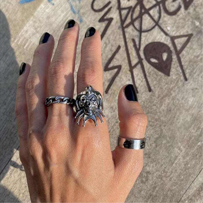 Gothic Punk Heart Grog Skull Rings