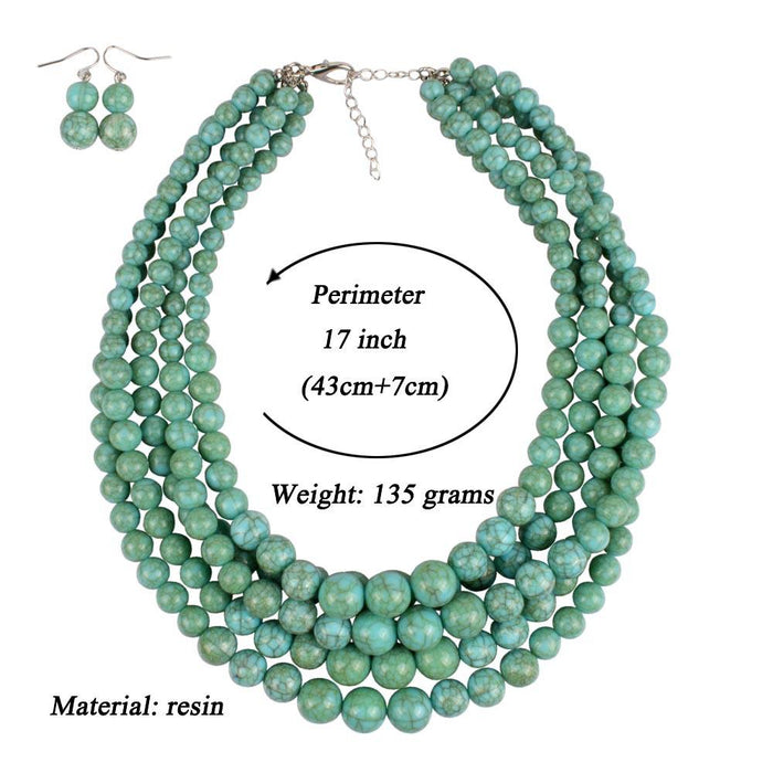 Women's Jewelry Exaggerated Popular Crack Bead Multi-layer Necklace