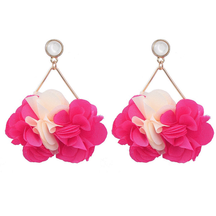 Women's Fashion Multilayer Braided Geometric Floral Earrings