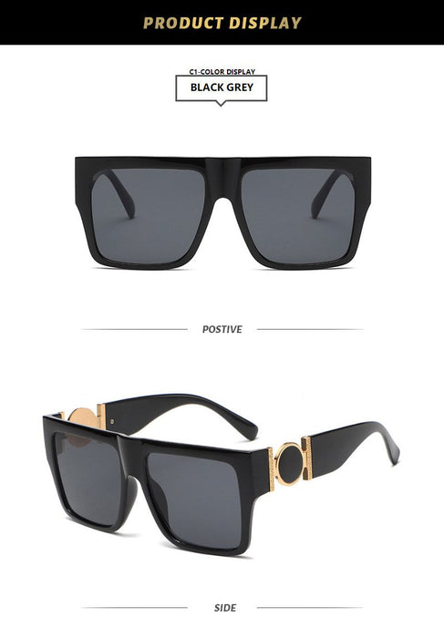 Square large frame one-piece Sunglasses