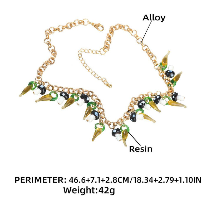 Women's Jewelry New Creative Mushroom Geometry Necklace